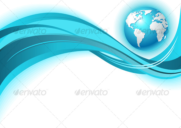 World Map Background. Business world map wave
