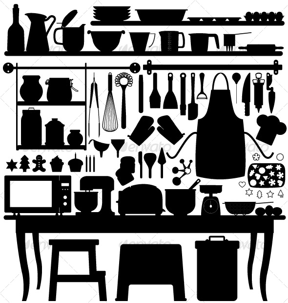 kitchen silhouette clip art - photo #37