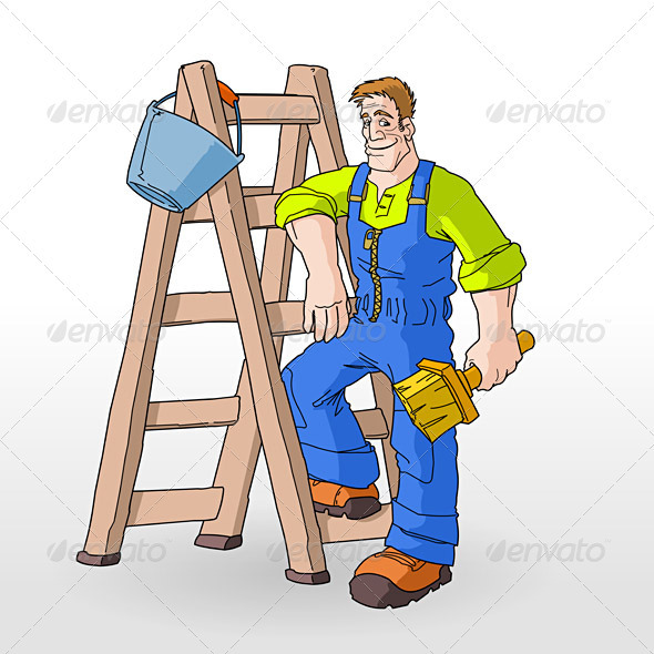 clipart man on ladder - photo #29