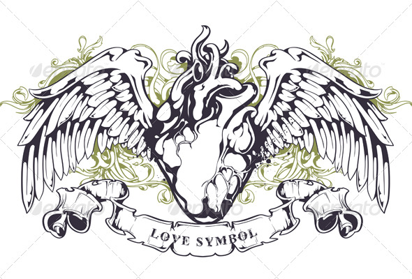 Anatomical Heart with Wings GraphicRiver Item for Sale