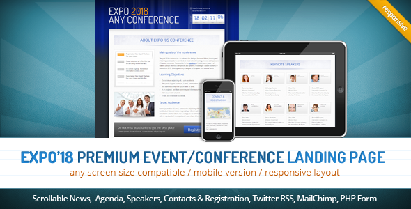 Expo'18 Responsive Event/ Conference Landing Page - 12