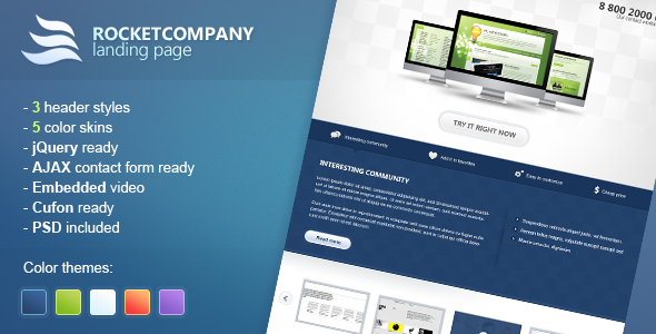 Rocketcompany Landing Page - Creative Site Templates