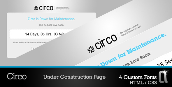 Circo Under Construction HTML Page - Under Construction Specialty Pages