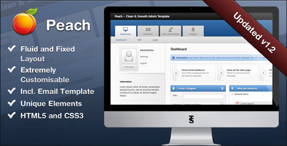 Peach â€“ Clean & Smooth Admin Template - Admin Templates Site Templates