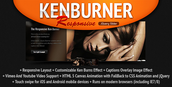 Responsive KenBurner Slider jQuery Plugin - CodeCanyon Item for Sale