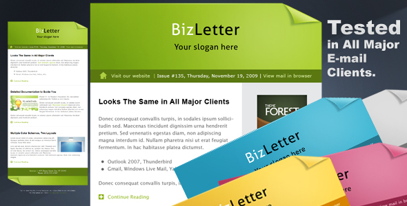 BizLetter - E-mail Template - 5 colors - Newsletters Email Templates