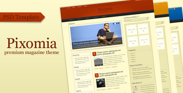 Pixomia - Premium PSD Template for WordPress - Creative PSD Templates