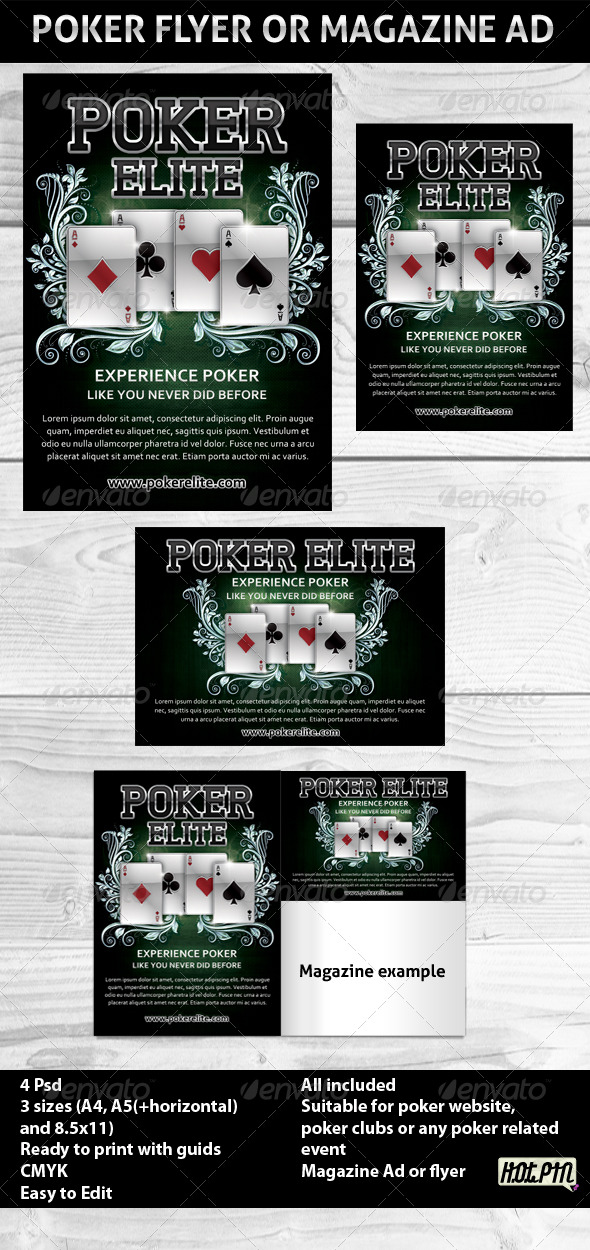 Poker Magazine Ads or flyers Template 2 GraphicRiver Item for Sale
