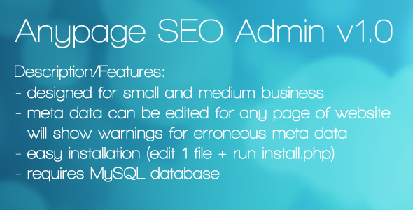 Anypage SEO Admin - CodeCanyon Item for Sale