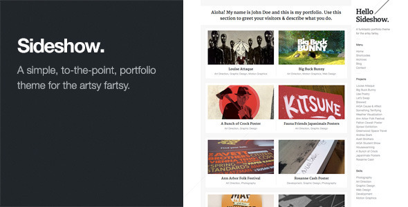 Sideshow: Funktastic Portfolio WordPress Theme - Portfolio Creative