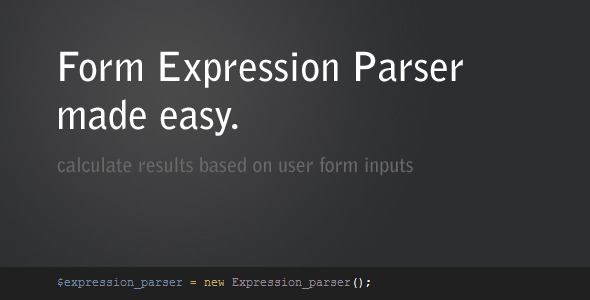 Form Expression Parser - CodeCanyon Item for Sale