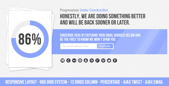 Progressium - Responsive Under Construction - Under Construction Specialty Pages