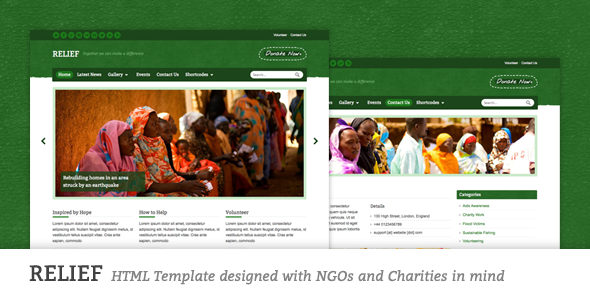 Relief - Charity Responsive HTML Template - Charity Nonprofit