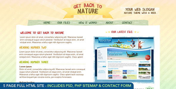 Get Back To Nature - Full Site - HTML and PSD - Creative Site Templates
