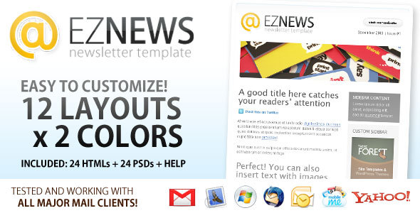 EZ News Newsletter Template - Newsletters Email Templates