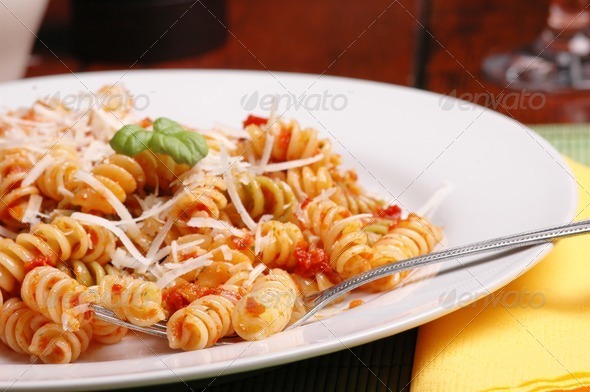 rotini pasta and pesto