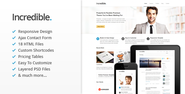Incredible - Responsive HTML Template - Business Corporate