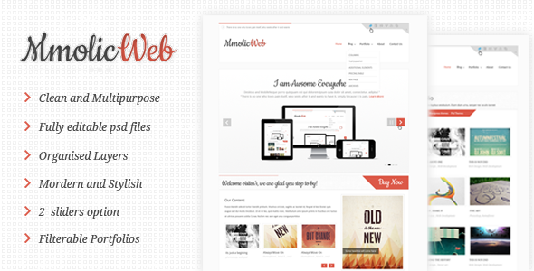 Mmolic web - Creative and Clean Psd Template - Creative PSD Templates