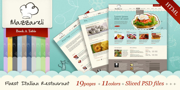 Mazzareli - Restaurant & Cafe HTML Template - Restaurants & Cafes Entertainment