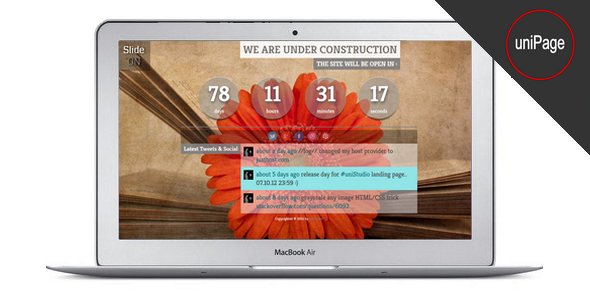 uniPage - Responsive Coming Soon page - Under Construction Specialty Pages