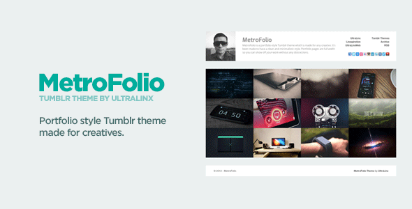 MetroFolio - Clean Portfolio Style Tumblr Theme - ThemeForest Item for Sale