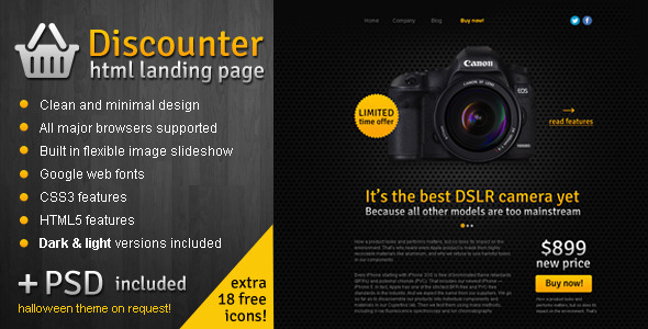 Discounter - Product Promo Landing Page