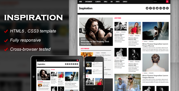 Inspiration - Fully responsive HTML5 template - Creative Site Templates