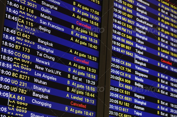 Flight schedule information board
