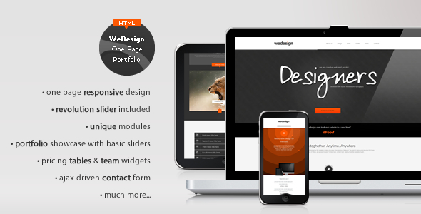 WeDesign - One Page Responsive Portfolio
