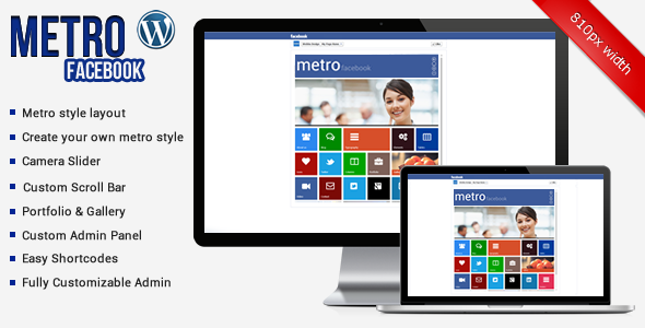 Metro Facebook Timeline Wordpress Template - Business Corporate