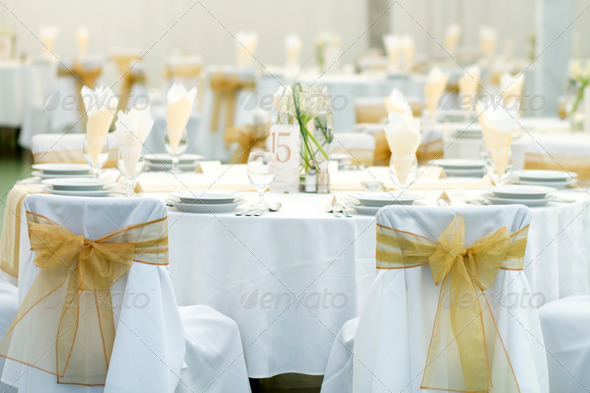 table set for wedding