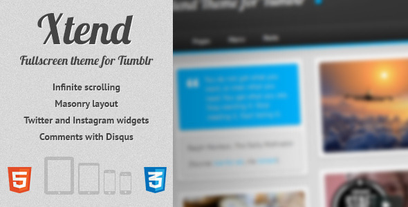 Xtend, Fullscreen and Modern Theme for Tumblr - Blog Tumblr