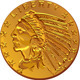 Vector American Money, gold Dollar coin with the i - 5
