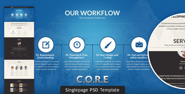 CORE - Multipurpose Single Page PSD Template - Creative PSD Templates