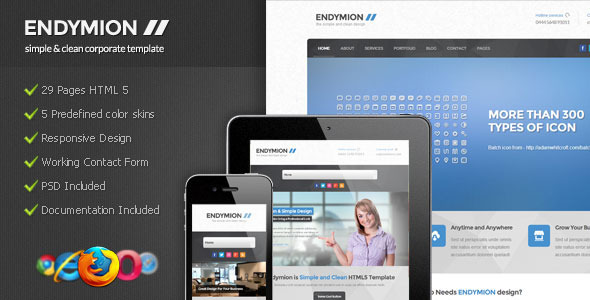 Endymion - Simple & Clean Corporate Template - Corporate Site Templates
