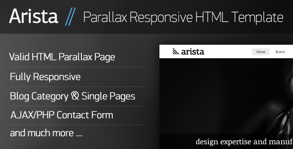 Arista - Parallax Responsive HTML Template - Fashion Retail