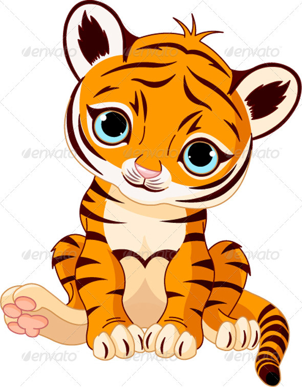 Cute tiger cub GraphicRiver - Vectors - Characters Animals 428514