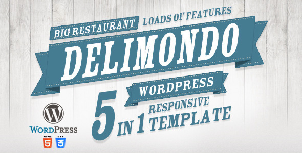Delimondo Responsive WordPress Theme | 5 Styles - Restaurants & Cafes Entertainment