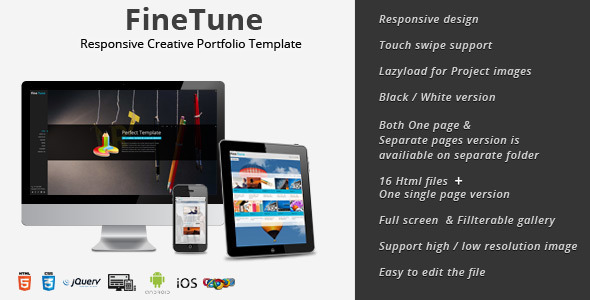 FineTune - Responsive Creative Portfolio Template - Creative Site Templates