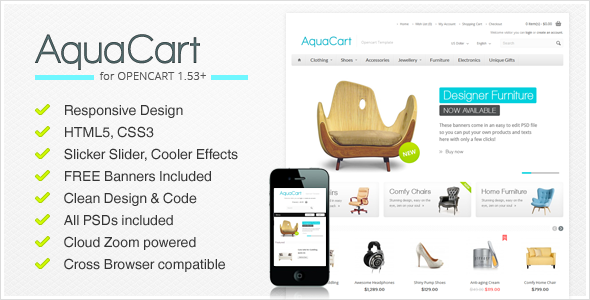 AquaCart - a Premium Responsive OpenCart Template