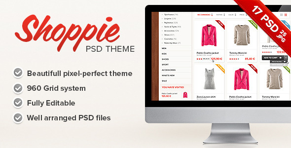Shoppie - Modern Online Store - Retail PSD Templates