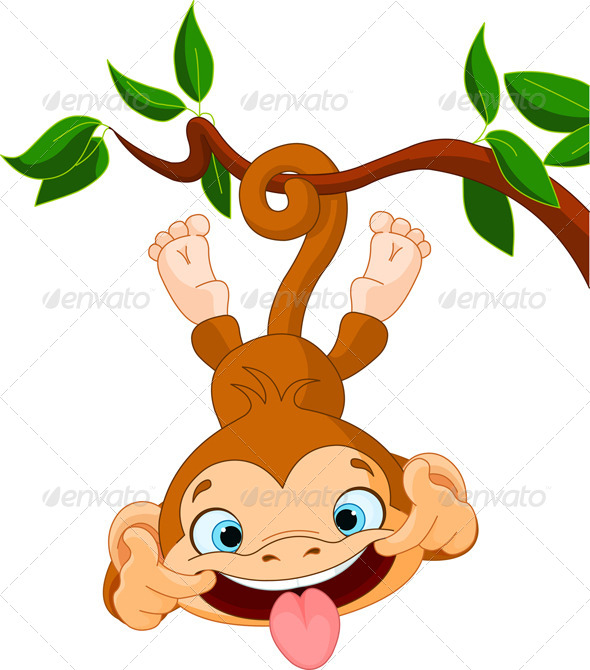 clipart monkey hanging tree - photo #17