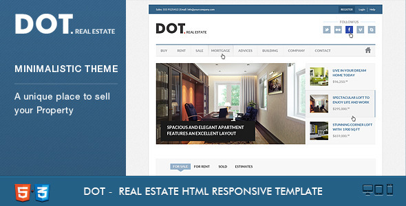Dot Real Estate HTML5 & CSS3 Template - Business Corporate