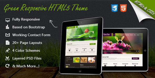 Green Responsive HTML5 Theme - Environmental Nonprofit