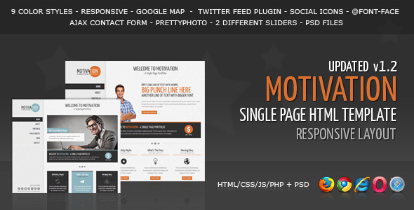 Motivation - Responsive Single Page HTML Template - Creative Site Templates