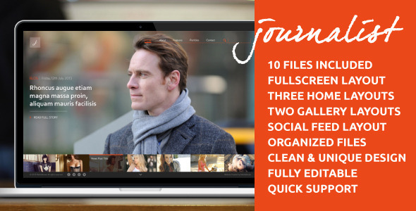 Journalist - Clean Responsive Blog & Gallery Theme - PSD Templates 