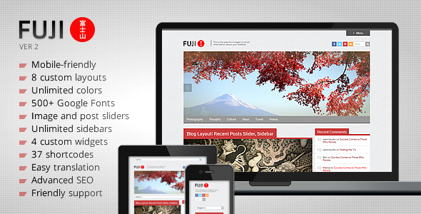 Fuji - Clean Responsive WordPress Theme - Blog / Magazine WordPress