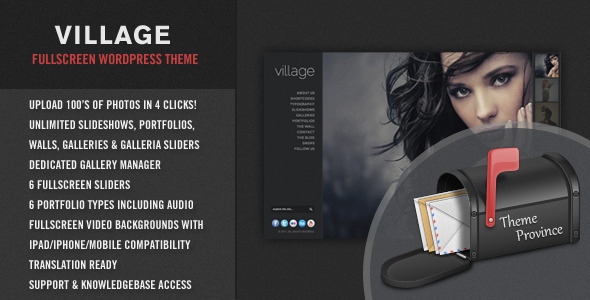 Village - An Awesome Fullscreen WordPress Theme - Photography Creative