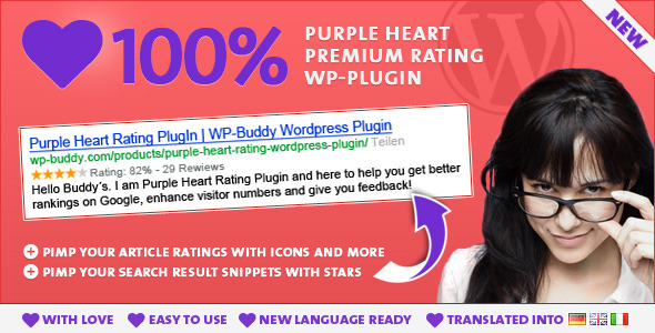 Purple Heart Rating WordPress Plugin - CodeCanyon Item for Sale