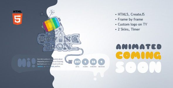 Coming Soon Machine - Animated HTML5 Template